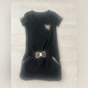 Elisabetta Franchi Shirt Dress Bow and Heart Detail Size M